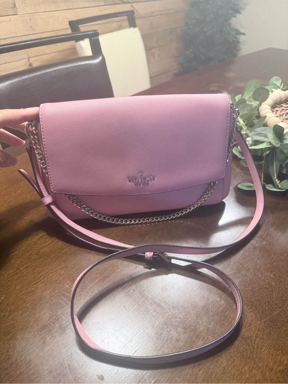 kate spade Pink Leather Chain-Accent Crossbody